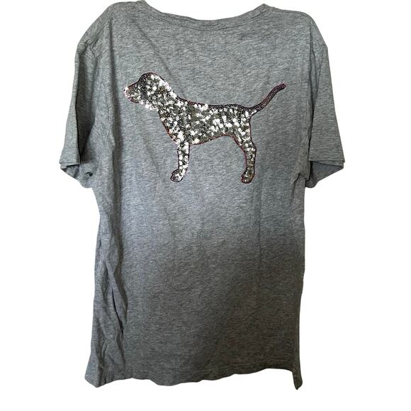 Victoria's Secret Tops - Y2k Victoria secret sequin oversized tee sz s